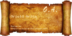 Oriold Arita névjegykártya
