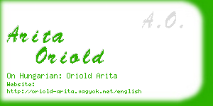 arita oriold business card